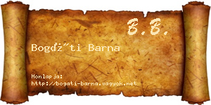Bogáti Barna névjegykártya